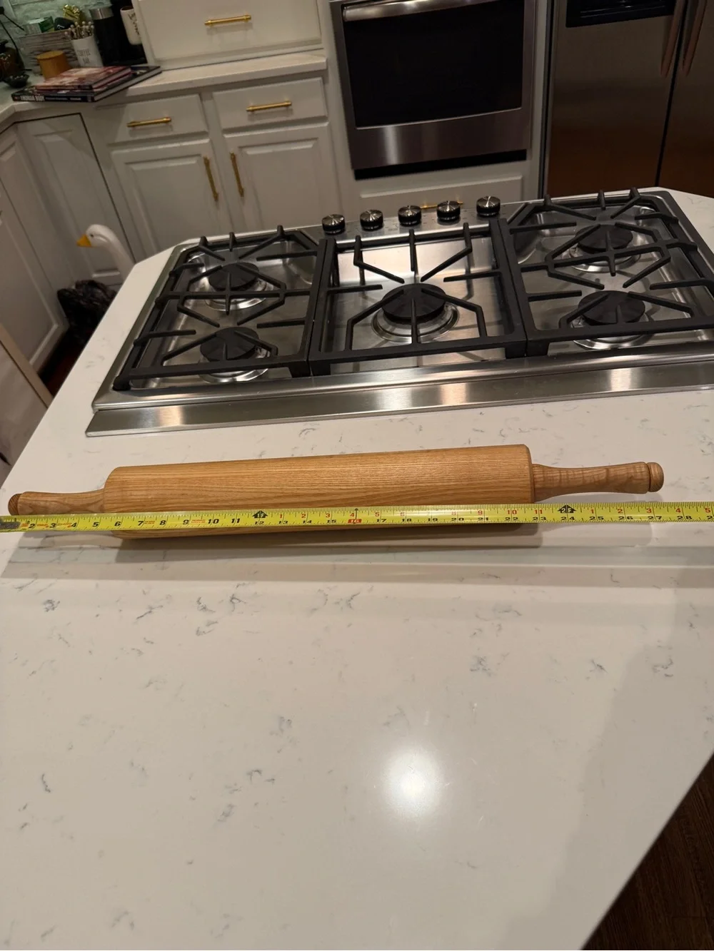 Large wood Professional Rolling Pin w/Wood Handles, 18